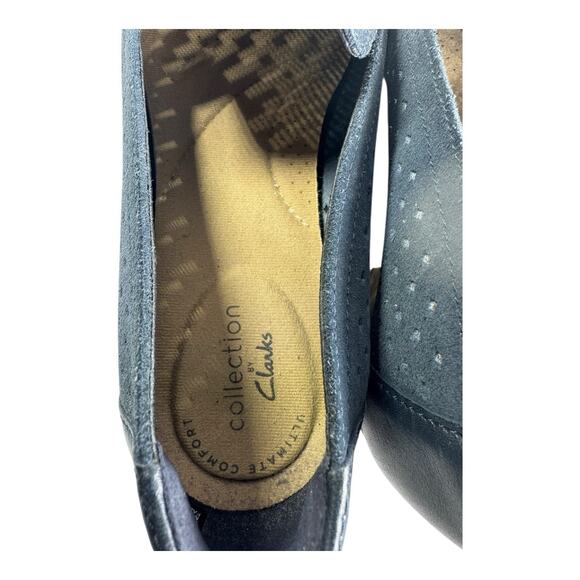 Clarks Juliet Hayes Womens 6M Navy Suede Leather 1" Flat Heel Comfort Loafers - Picture 7 of 8